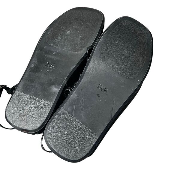 Zara black leather rope platform sandals Size 40 - Picture 12 of 13